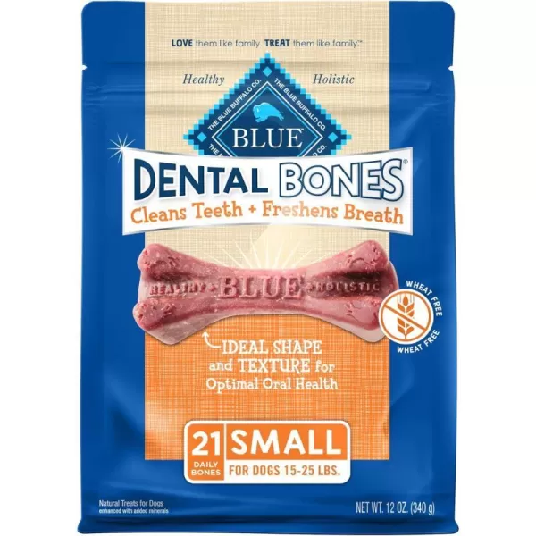 imageBlue Buffalo Dental Bones Small Natural Dental Chew Dog Treats 1525 lbs 36oz BagSmall Bones 12 Ounce Pack of 1