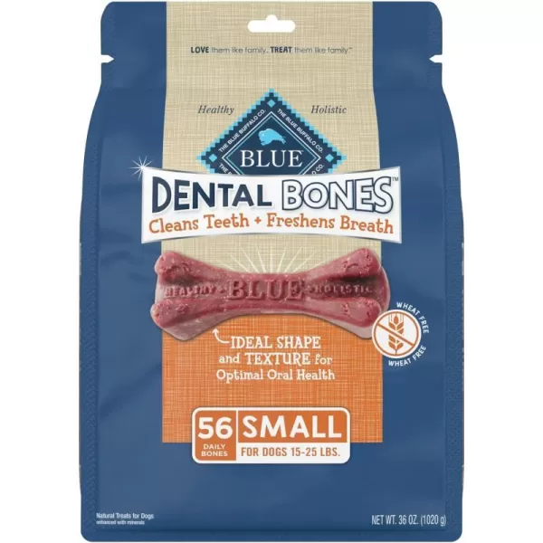 imageBlue Buffalo Dental Bones Small Natural Dental Chew Dog Treats 1525 lbs 36oz BagSmall Bones 36 Ounce Pack of 1