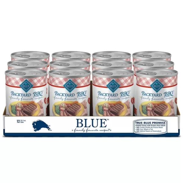 imageBlue Buffalo Family Favorites Natural Adult Wet Dog Food Shepherds Pie 125oz can Pack of 12Backyard BBQ 125 Ounce Pack of 12