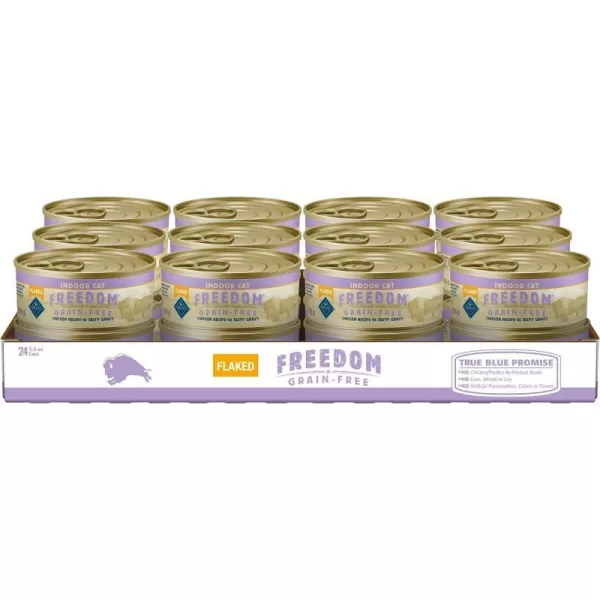 imageBlue Buffalo Freedom Grain Free Natural Adult Flaked Wet Cat Food Indoor Chicken 55oz cans Pack of 24Blue Buffalo Freedom Grain Free Natural Adult Flaked Wet Cat Food Indoor Chicken 55oz cans Pack of 24