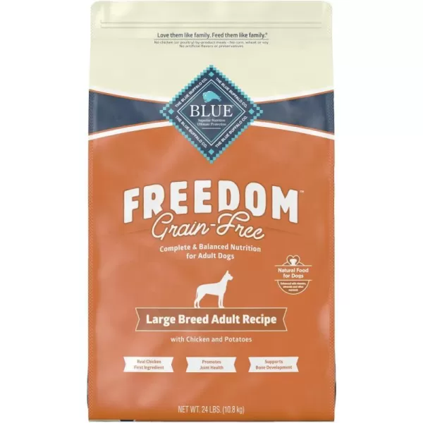 imageBlue Buffalo Freedom Grain Free Natural Adult Large Breed Dry Dog Food Chicken 24lbChicken 24 Pound Pack of 1