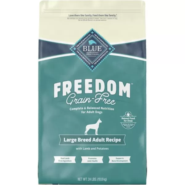 imageBlue Buffalo Freedom Grain Free Natural Adult Large Breed Dry Dog Food Chicken 24lbLamb 24 Pound Pack of 1