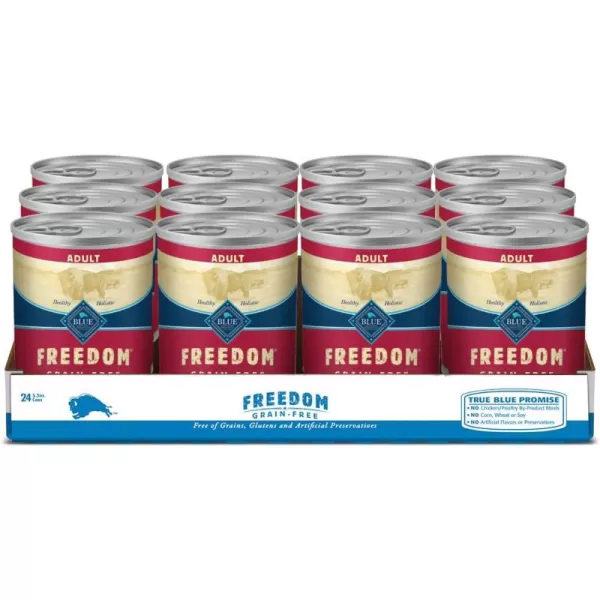 imageBlue Buffalo Freedom Grain Free Natural Adult Wet Dog Food Lamb 125oz cans Pack of 12Beef