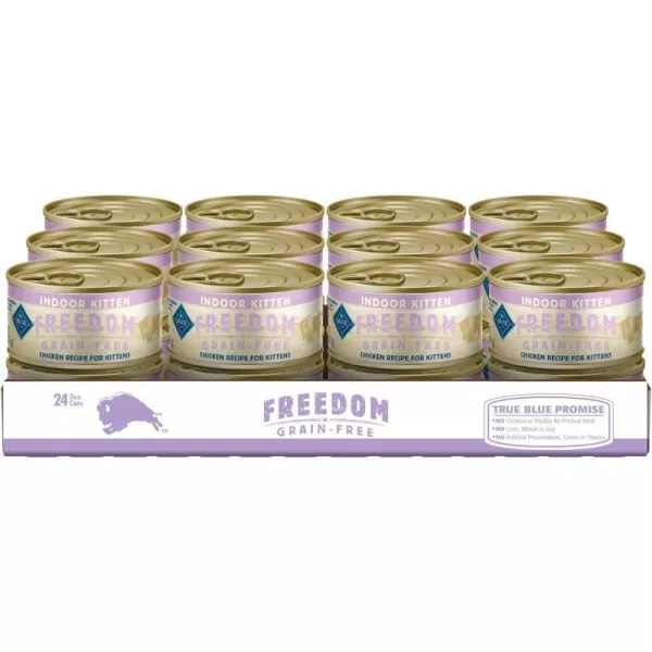 imageBlue Buffalo Freedom Grain Free Natural Indoor Kitten Dry Cat Food Chicken 5lbPate Wet Cat Food 3 Ounce Pack of 24