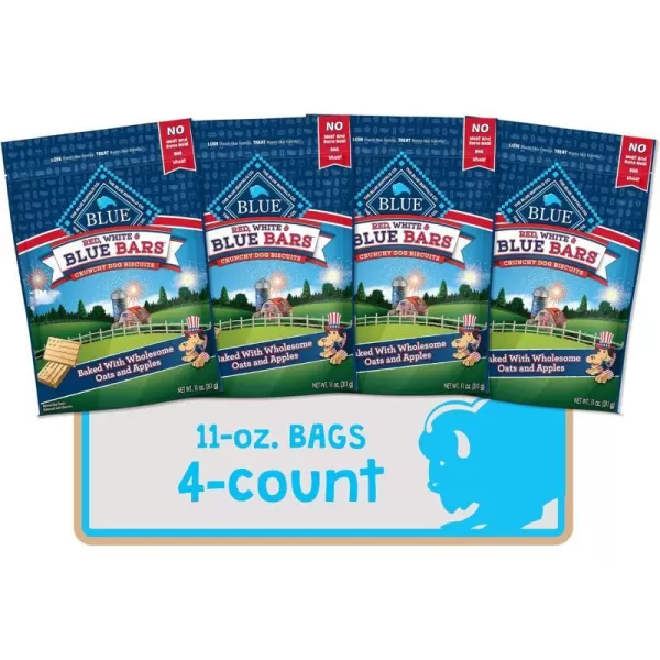 imageBlue Buffalo Health Bars Natural Crunchy Dog Treats Biscuits Bacon Egg amp Cheese 16oz BagOats amp Apples 1 Count Pack of 4