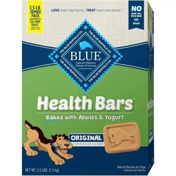 imageBlue Buffalo Health Bars Natural Crunchy Dog Treats Biscuits Pumpkin amp Cinnamon 16oz BagApple amp Yogurt 56 Ounce Pack of 1