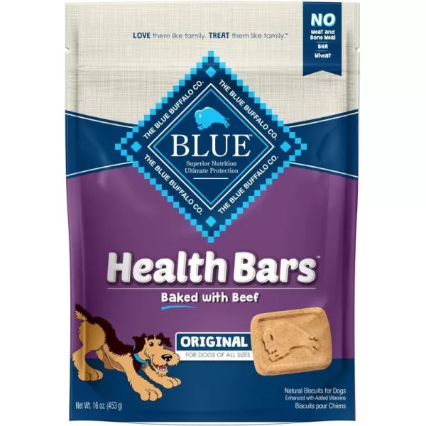 imageBlue Buffalo Health Bars Natural Crunchy Dog Treats Biscuits Pumpkin amp Cinnamon 16oz BagBeef 16 Ounce Pack of 1