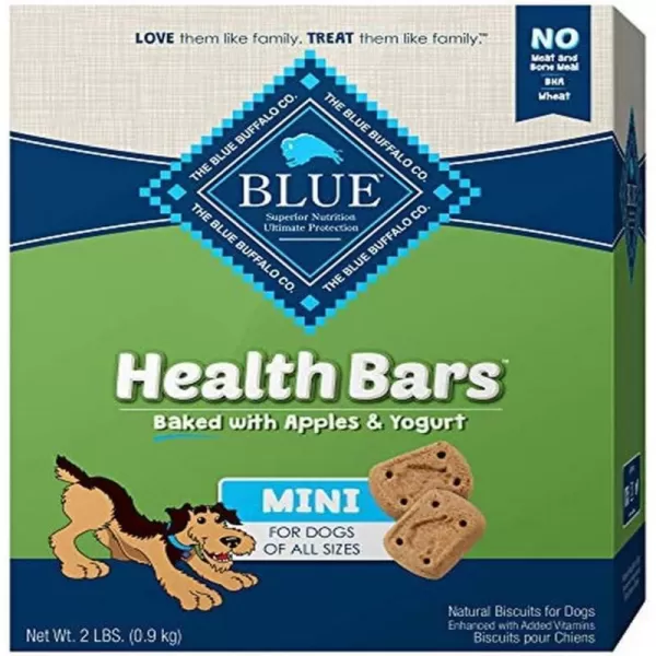 imageBlue Buffalo Health Bars Natural Crunchy Dog Treats Biscuits Pumpkin amp Cinnamon 16oz BagMINIApple amp Yogurt 32 Ounce Pack of 1