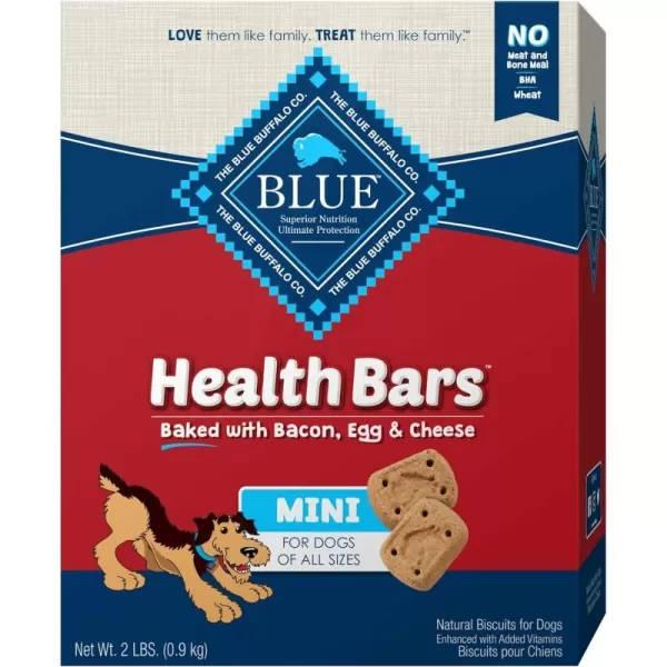 imageBlue Buffalo Health Bars Natural Crunchy Dog Treats Biscuits Pumpkin amp Cinnamon 16oz BagMINIBacon Egg amp Cheese 32 Ounce Pack of 1