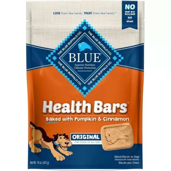 imageBlue Buffalo Health Bars Natural Crunchy Dog Treats Biscuits Pumpkin amp Cinnamon 16oz BagPumpkin amp Cinnamon 16 Ounce Pack of 1