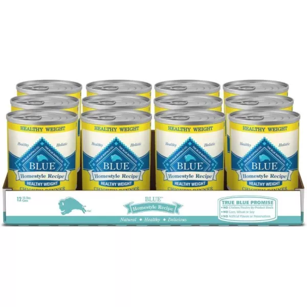 imageBlue Buffalo Homestyle Recipe Natural Adult Healthy Weight Wet Dog Food Chicken 125oz can Pack of 12Chicken 125 Ounce Pack of 12