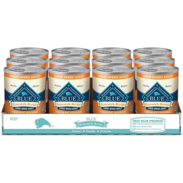 imageBlue Buffalo Homestyle Recipe Natural Adult Large Breed Wet Dog Food Chicken 125oz can Pack of 12Blue Buffalo Homestyle Recipe Natural Adult Large Breed Wet Dog Food Chicken 125oz can Pack of 12