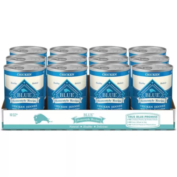 imageBlue Buffalo Homestyle Recipe Natural Adult Wet Dog Food Chicken 125oz can Pack of 12Wet Dog Food Chicken 125 Ounce Pack of 12