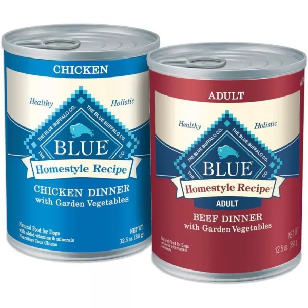 imageBlue Buffalo Homestyle Recipe Natural Adult Wet Dog Food Chicken amp Beef 125oz cans 24 count 12 of each flavorBlue Buffalo Homestyle Recipe Natural Adult Wet Dog Food Chicken amp Beef 125oz cans 24 count 12 of each flavor