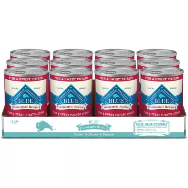 imageBlue Buffalo Homestyle Recipe Natural Adult Wet Dog Food Fish amp Sweet Potato 125oz can Pack of 12Blue Buffalo Homestyle Recipe Natural Adult Wet Dog Food Fish amp Sweet Potato 125oz can Pack of 12