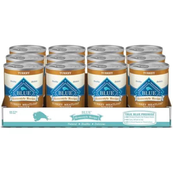 imageBlue Buffalo Homestyle Recipe Natural Adult Wet Dog Food Turkey Meatloaf 125oz can Pack of 12Blue Buffalo Homestyle Recipe Natural Adult Wet Dog Food Turkey Meatloaf 125oz can Pack of 12
