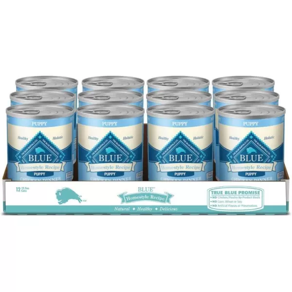 imageBlue Buffalo Homestyle Recipe Natural Puppy Wet Dog Food Chicken 125oz can Pack of 12Wet Dog Food 125oz can Pack of 12