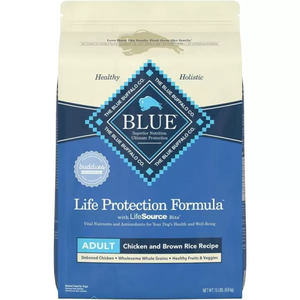 imageBlue Buffalo Life Protection Formula Natural Adult Dry Dog Food Lamb and Brown Rice 30lbChicken amp Brown Rice 15 Pound Pack of 1