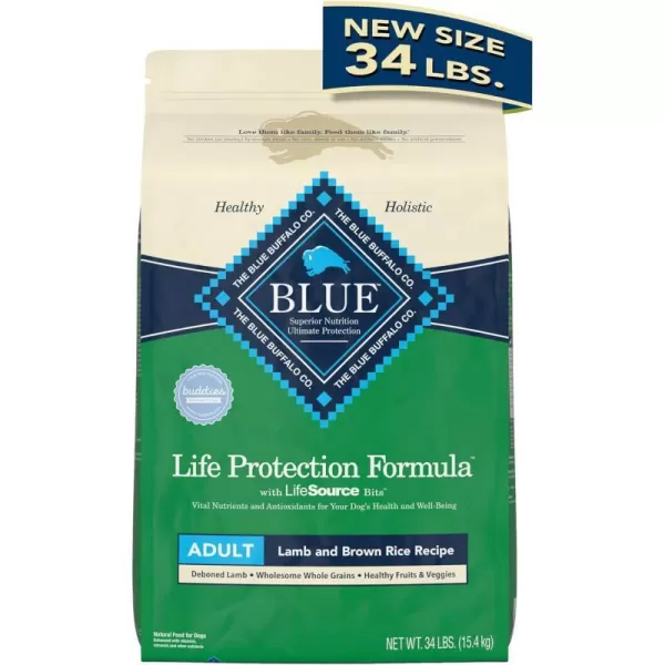 imageBlue Buffalo Life Protection Formula Natural Adult Dry Dog Food Lamb and Brown Rice 30lbLamb amp Brown Rice 34 Pound Pack of 1
