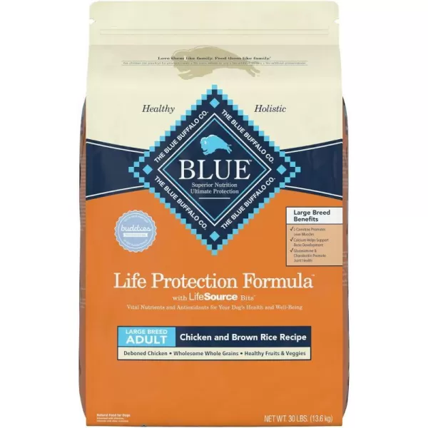 imageBlue Buffalo Life Protection Formula Natural Adult Large Breed Dry Dog Food Chicken and Brown Rice 30lbChicken amp Brown Rice 30 Pound Pack of 1
