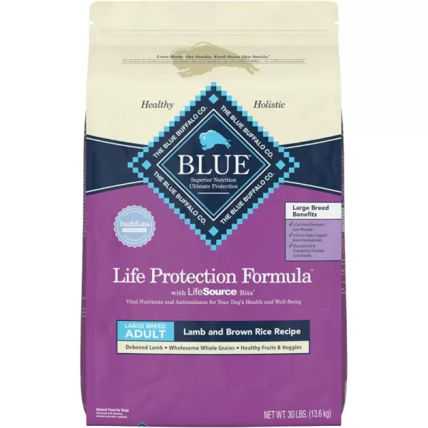 imageBlue Buffalo Life Protection Formula Natural Adult Large Breed Dry Dog Food Lamb and Brown Rice 34lbLamb amp Brown Rice 30 Pound Pack of 1
