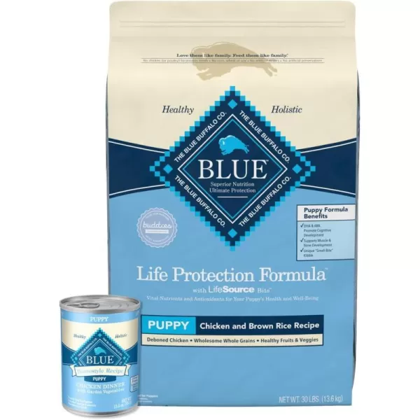 Puppy Starter Bundle | Dry + Wet Food Chicken Bundle | 30 lb + 12.5 oz (Pack of 12)