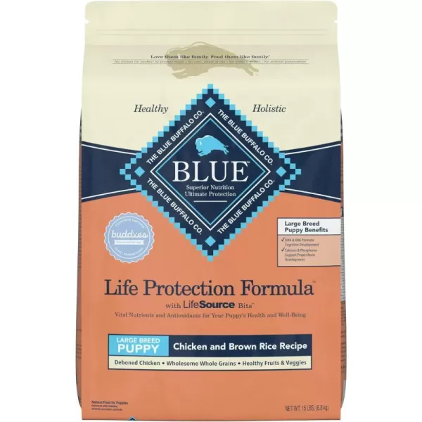 imageBlue Buffalo Life Protection Formula Natural Puppy Large Breed Dry Dog Food Chicken and Brown Rice 30lb15 Pound Pack of 1