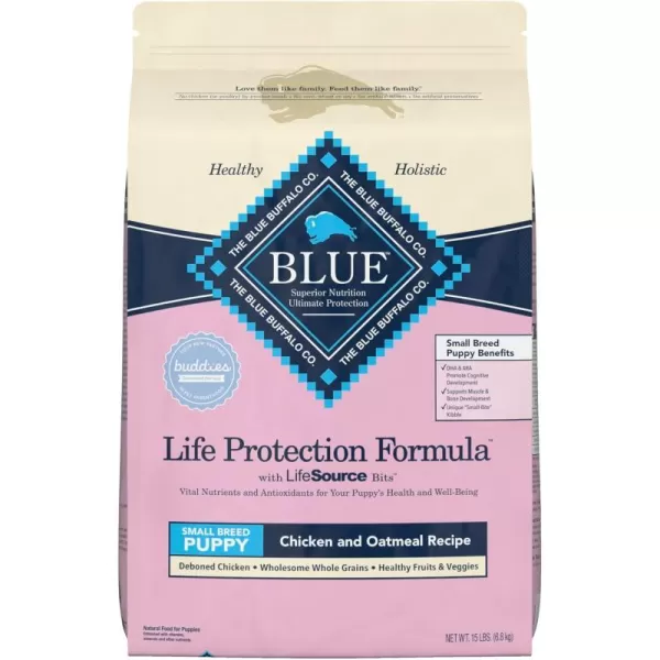 imageBlue Buffalo Life Protection Formula Natural Puppy Small Breed Dry Dog Food Chicken and Oatmeal 15lbBlue Buffalo Life Protection Formula Natural Puppy Small Breed Dry Dog Food Chicken and Oatmeal 15lb