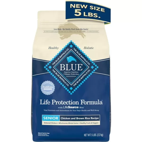 imageBlue Buffalo Life Protection Formula Natural Senior Dog Food Bundle Dry Dog Food and Wet Dog Food Chicken 30lb Dry Food  125oz cans 12ctDry Dog Food 5 Pound Pack of 1