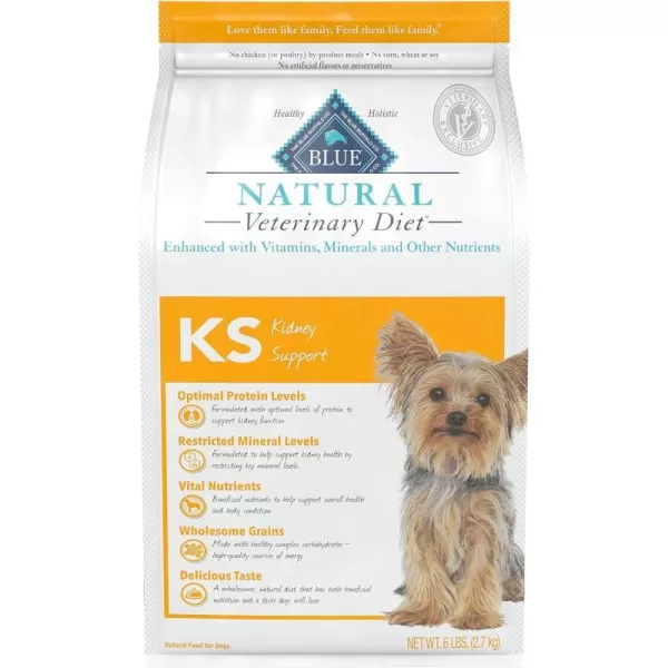 imageBlue Buffalo Natural Veterinary Diet KS Kidney Support Wet Dog Food Chicken 125oz cans Pack of 12Dry Dog Food 6 Pound Pack of 1