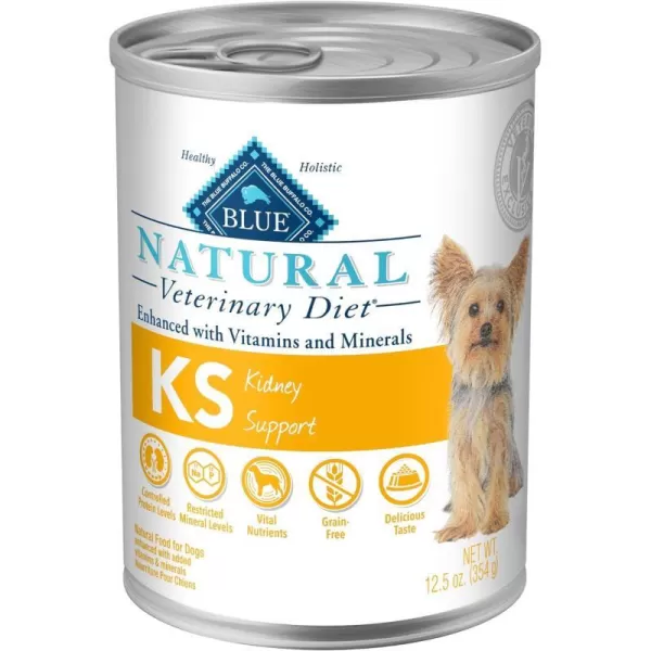 imageBlue Buffalo Natural Veterinary Diet KS Kidney Support Wet Dog Food Chicken 125oz cans Pack of 12Wet Dog Food 125 Ounce Pack of 12