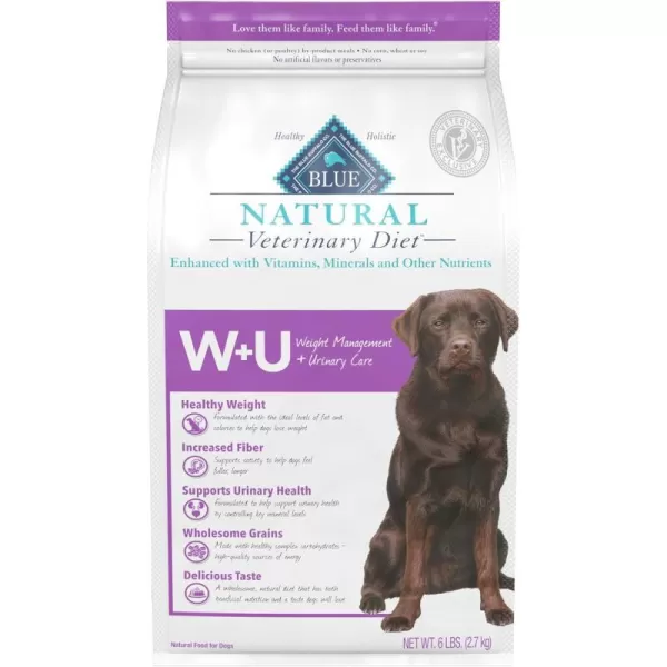 imageBlue Buffalo Natural Veterinary Diet WU Weight Management  Urinary Care Dry Dog Food Chicken 22lb bagDry Dog Food 6 Pound Pack of 1