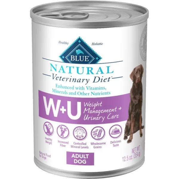 imageBlue Buffalo Natural Veterinary Diet WU Weight Management  Urinary Care Wet Dog Food Chicken 125oz cans Pack of 12Wet Dog Food 125 Ounce Pack of 12