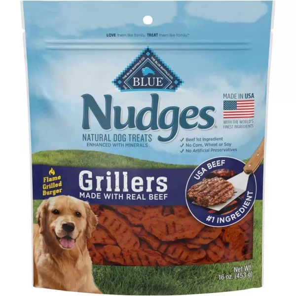 imageBlue Buffalo Nudges Grillers Natural Dog Treats Steak 36oz BagBeef 1 Pound Pack of 1