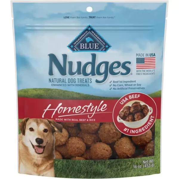imageBlue Buffalo Nudges Grillers Natural Dog Treats Steak 36oz BagBeef and Rice 16 oz