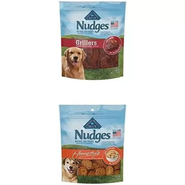imageBlue Buffalo Nudges Grillers Natural Dog Treats Steak 36oz BagSteak  Chicken 16 Ounce amp 36 Ounce Pack of 1