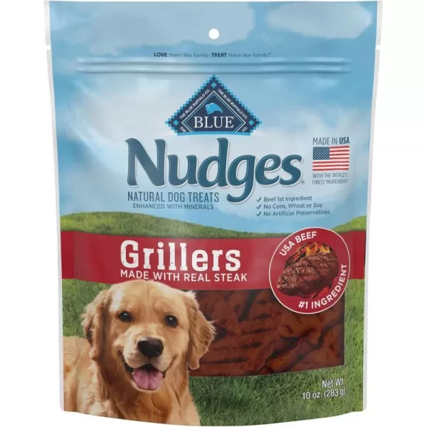 imageBlue Buffalo Nudges Grillers Natural Dog Treats Steak 36oz BagSteak 10 Ounce Pack of 1