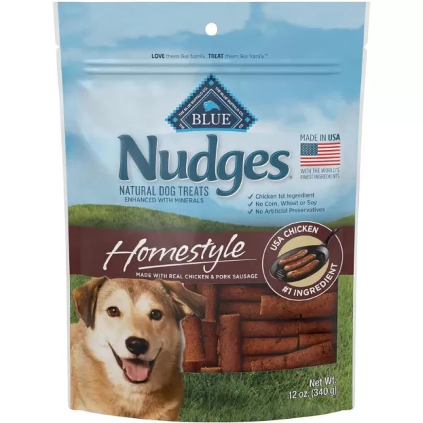 imageBlue Buffalo Nudges Homestyle Natural Dog Treats Chicken and Pork 12oz BagChicken and Pork 12 oz