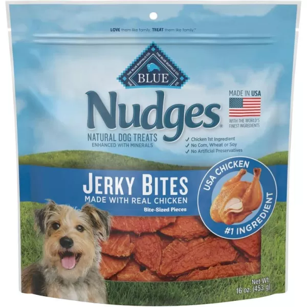 imageBlue Buffalo Nudges Jerky Bites Natural Dog Treats Chicken 5oz Bags16 Ounce Pack of 1