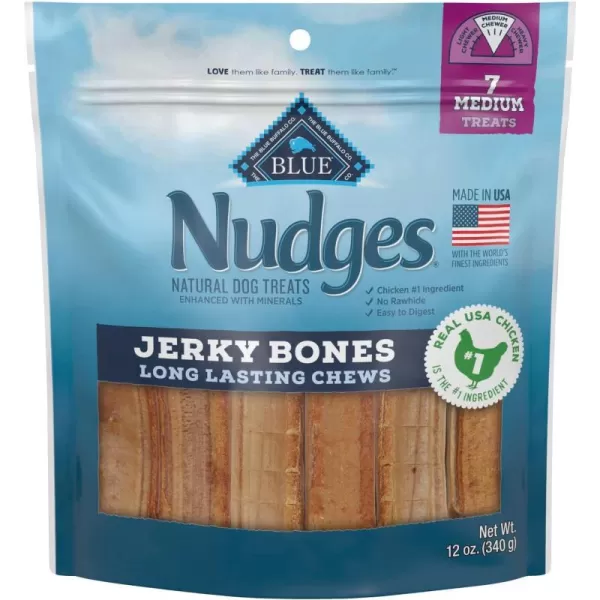 imageBlue Buffalo Nudges Jerky Chews Natural Dog Treats Small Breed Beef 10oz Bag 10 CountChicken 1 Count Pack of 1