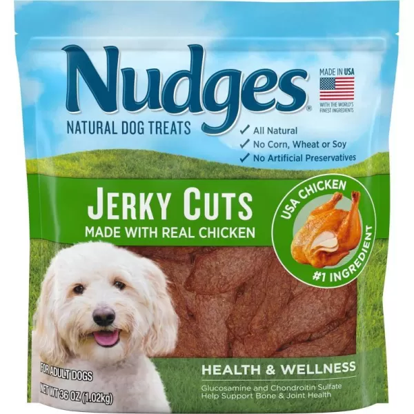 imageBlue Buffalo Nudges Jerky Chews Natural Dog Treats Small Breed Beef 10oz Bag 10 CountChicken 225 Pound Pack of 1