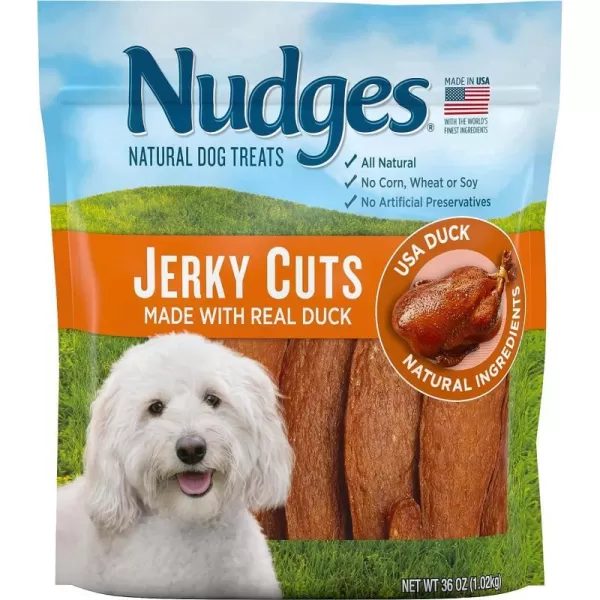 imageBlue Buffalo Nudges Jerky Chews Natural Dog Treats Small Breed Beef 10oz Bag 10 CountChicken amp Duck 225 Pound Pack of 1