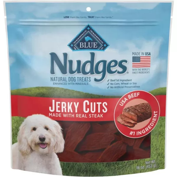 imageBlue Buffalo Nudges Jerky Cuts Natural Dog TreatsBeef 1 Pound Pack of 1