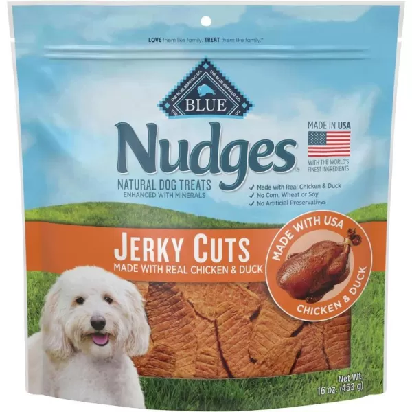 imageBlue Buffalo Nudges Jerky Cuts Natural Dog TreatsChicken and Duck 1 Pound Pack of 1