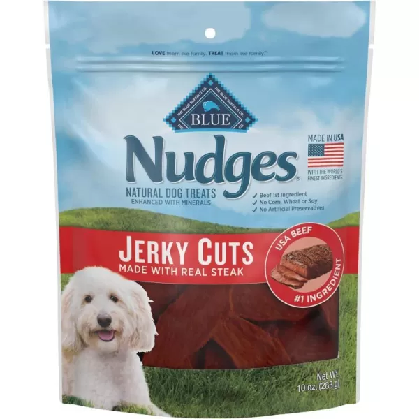 imageBlue Buffalo Nudges Jerky Cuts Natural Dog TreatsSteak 10 Ounce Pack of 1