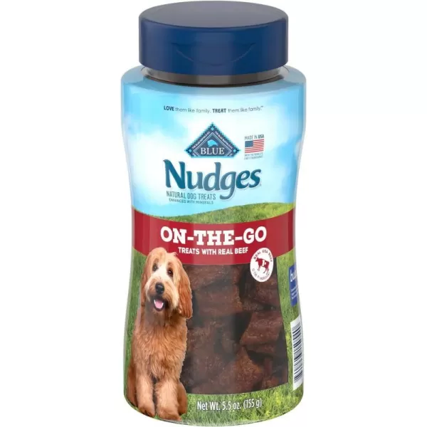 imageBlue Buffalo Nudges On The Go Natural Dog Treats Beef 55oz Reusable ContainerBlue Buffalo Nudges On The Go Natural Dog Treats Beef 55oz Reusable Container
