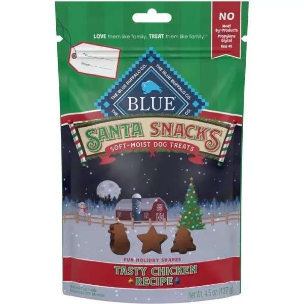 imageBlue Buffalo Santa Snacks Natural Soft Dog Treats Chicken 45ozSanta Snacks  Chicken 45 Ounce Pack of 1
