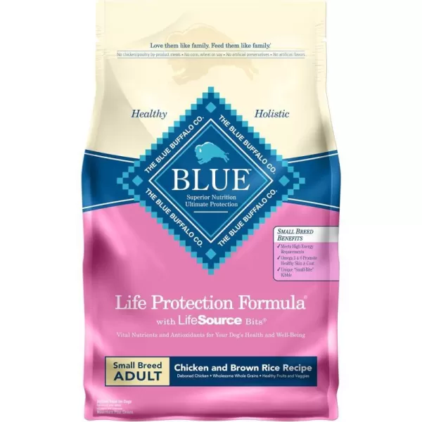 imageBlue Buffalo Small Breed Dog Food Life Protection Formula Natural Chicken amp Brown Rice Flavor Adult Dry Dog Food 15 lb BagChicken amp Brown Rice 6 Pound Pack of 1
