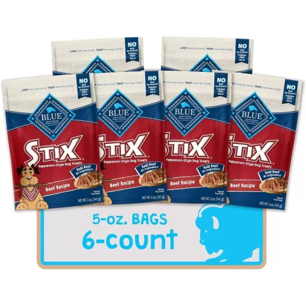 imageBlue Buffalo Stix Natural SoftMoist Dog Treats Lamb Recipe 5oz bag Pack of 6Beef 5 Ounce Pack of 6