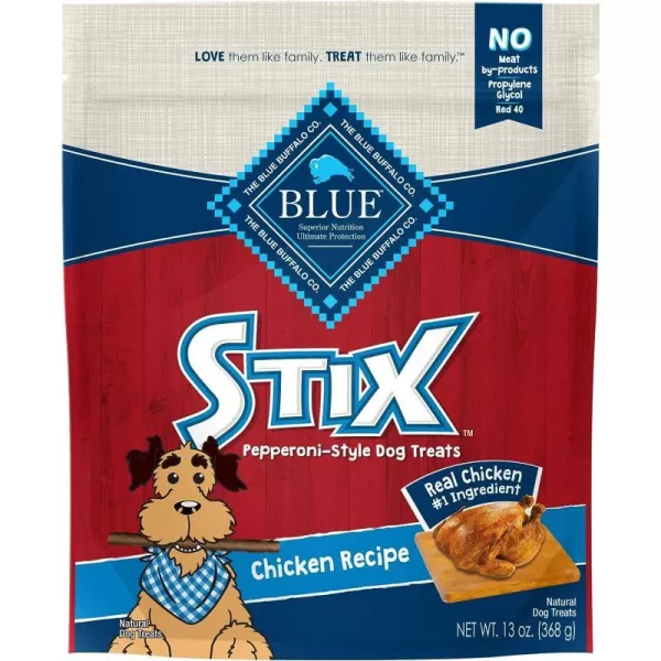 imageBlue Buffalo Stix Natural SoftMoist Dog Treats Lamb Recipe 5oz bag Pack of 6Chicken 13 Ounce Pack of 1